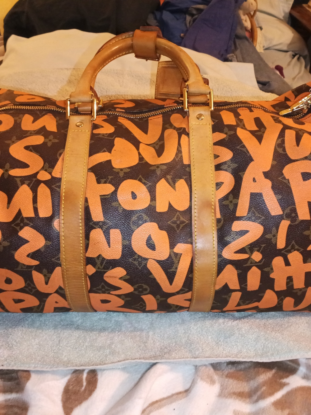 Louis Vuitton X Stephen Sprouse '08 Limited Ed. Graffiti Keepall 50 Neon Orange